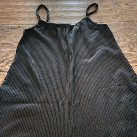 Black Ribbed Wide Leg Jumpsuit S - Picture 6 of 10